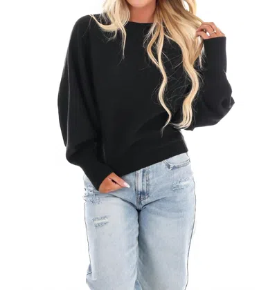 She + Sky In This Moment Dolman Sweater In Black