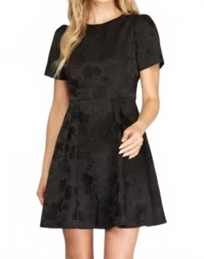 She + Sky Jacquard Skater Dress In Black