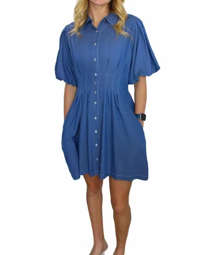 She + Sky Jane Mini Dress In Blue In Multi