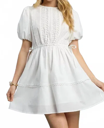 She + Sky Janet Lace Mini Dress In White