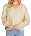 She + Sky Jenna Sweater In Ivory In White