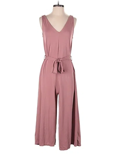 Pre-owned She + Sky Jumpsuit In Burgundy