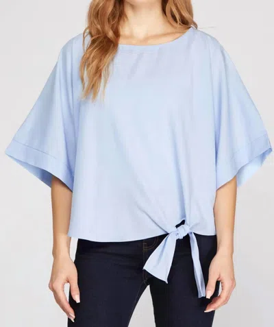 She + Sky Kimono Sleeve Blouse In Light Blue
