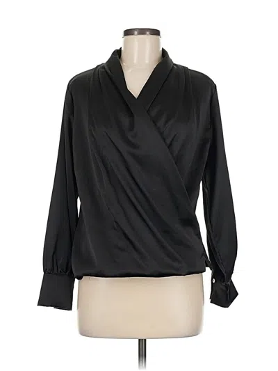 Pre-owned She + Sky Long Sleeve Blouse In Black