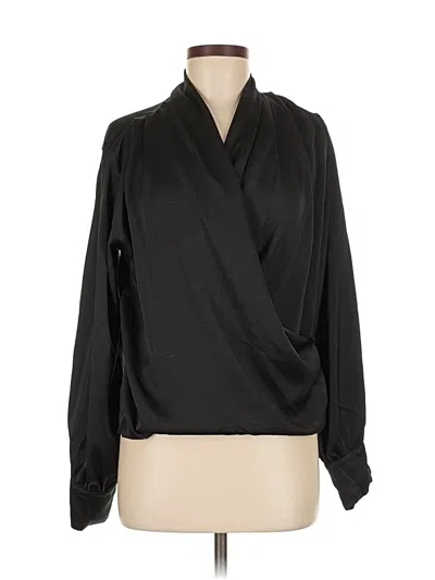 Pre-owned She + Sky Long Sleeve Blouse In Black