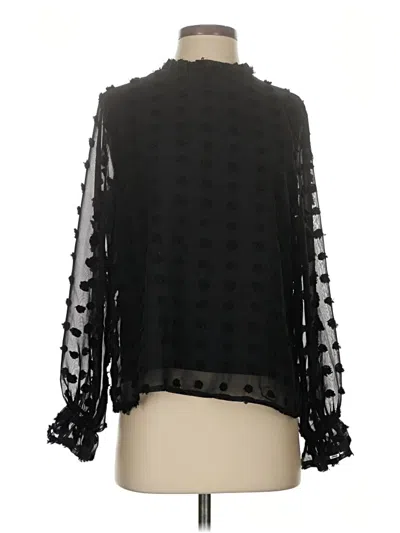 Pre-owned She + Sky Long Sleeve Blouse In Black