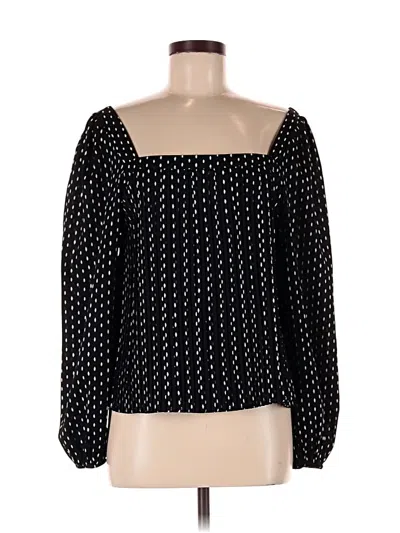 Pre-owned She + Sky Long Sleeve Blouse In Black