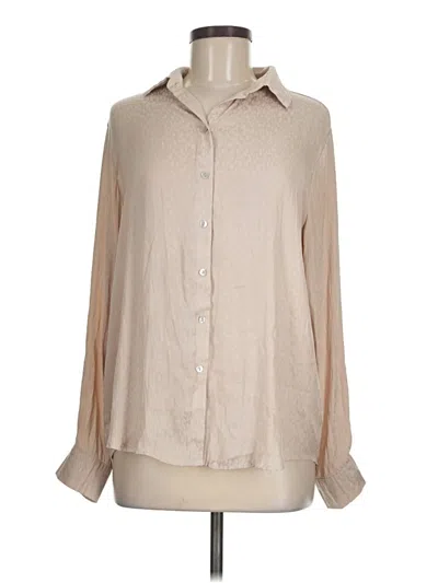 Pre-owned She + Sky Long Sleeve Blouse In Brown