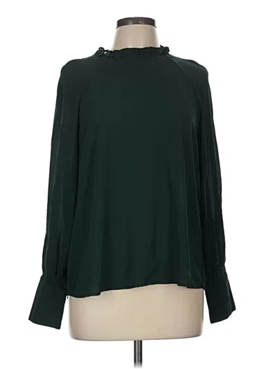 Pre-owned She + Sky Long Sleeve Blouse In Green