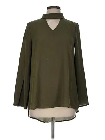 Pre-owned She + Sky Long Sleeve Blouse In Green