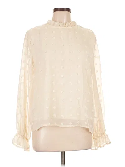 Pre-owned She + Sky Long Sleeve Blouse In Ivory
