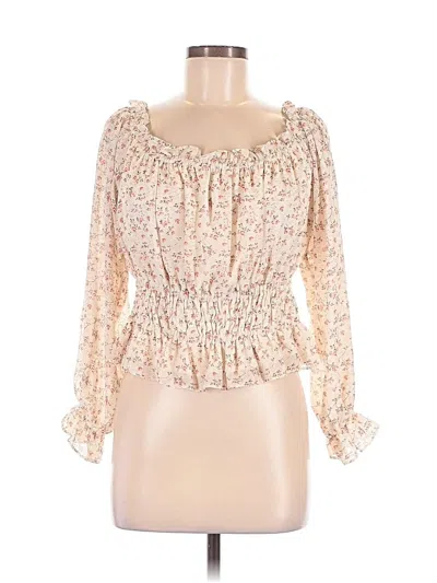 Pre-owned She + Sky Long Sleeve Blouse In Ivory