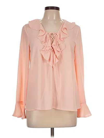 Pre-owned She + Sky Long Sleeve Blouse In Pink