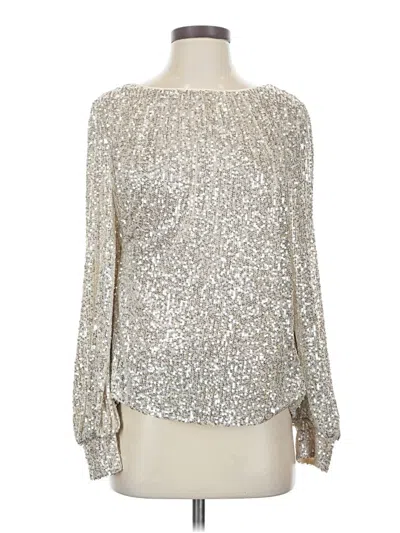 Pre-owned She + Sky Long Sleeve Blouse In Silver