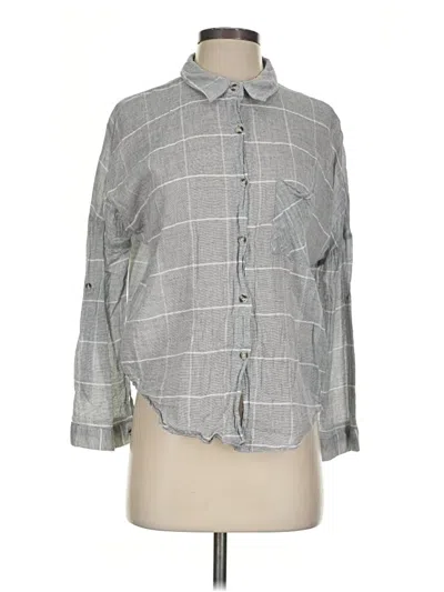 Pre-owned She + Sky Long Sleeve Button Down Shirt In Gray