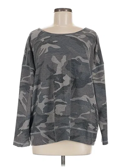 Pre-owned She + Sky Long Sleeve Top Gray Boatneck Tops