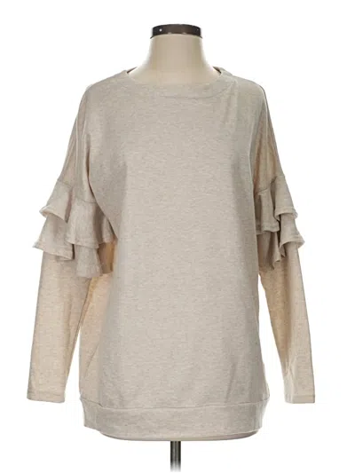 Pre-owned She + Sky Long Sleeve Top Gray Crew Neck Tops
