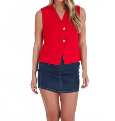 She + Sky Make The Call Sweater Vest In Red