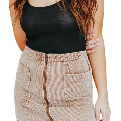 She + Sky Mini But Mighty Corduroy Skirt In Brown