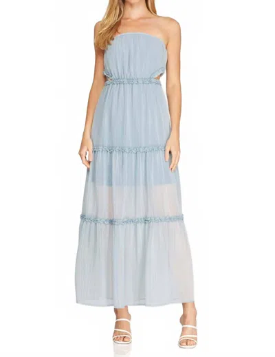 She + Sky Misty Dress In Blue