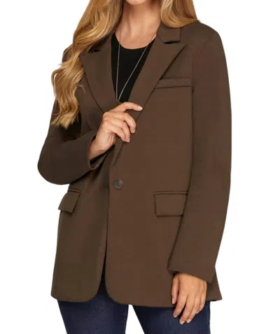 She + Sky More Of You Blazer In Chocolate Brown In Multi
