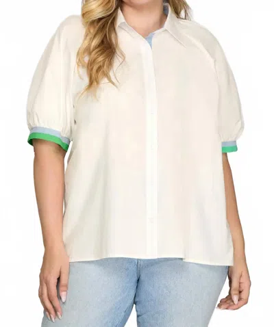 She + Sky Ocean Breeze Top In White