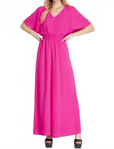 She + Sky Paradise V-neck Jumpsuit In Pink