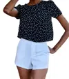 She + Sky Polka Dot It Tees In Black In Black