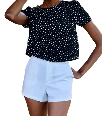 She + Sky Polka Dot It Tees In Black