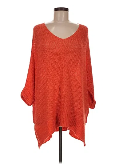 Pre-owned She + Sky Poncho In Orange