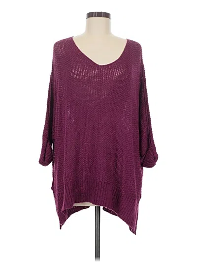 Pre-owned She + Sky Poncho In Purple