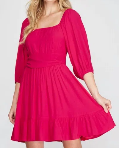 She + Sky Pretty Berry Dress In Fuchsia In Pink