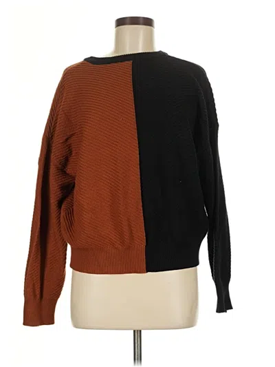 Pre-owned She + Sky Pullover Sweater In Brown