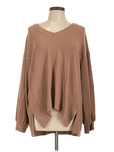 Pre-owned She + Sky Pullover Sweater In Brown