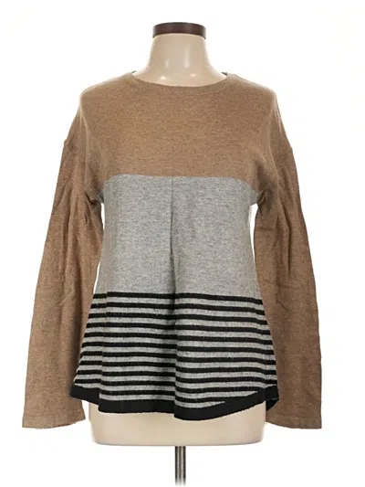 Pre-owned She + Sky Pullover Sweater In Brown