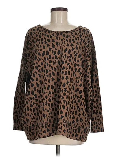 Pre-owned She + Sky Pullover Sweater In Brown
