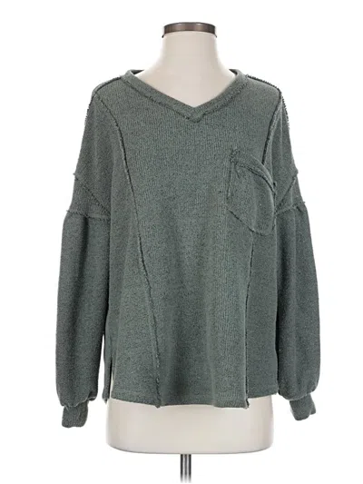 Pre-owned She + Sky Pullover Sweater In Gray