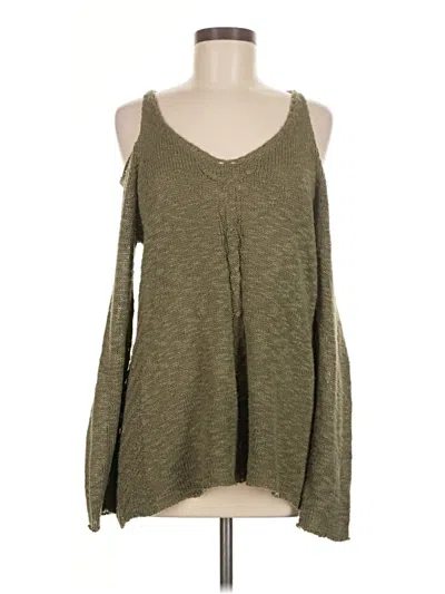 Pre-owned She + Sky Pullover Sweater In Green