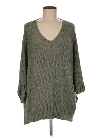 Pre-owned She + Sky Pullover Sweater In Green