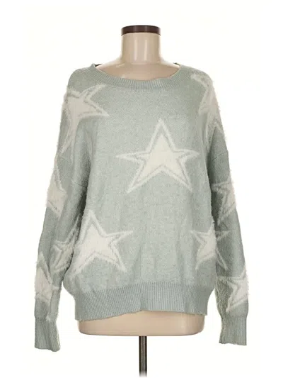 Pre-owned She + Sky Pullover Sweater In Silver