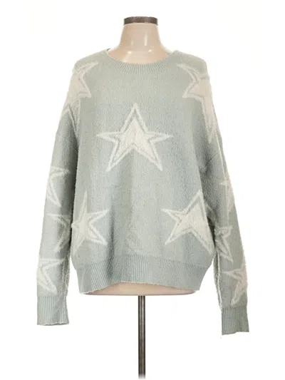 Pre-owned She + Sky Pullover Sweater In Silver