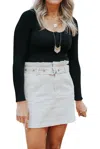 She + Sky Put It In The Bag Skirt In Natural In White