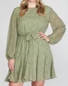 She + Sky Sage And Lavender Dress In Green In Green