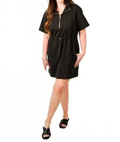 She + Sky Scuba Knit Dress In Charcoal In Black