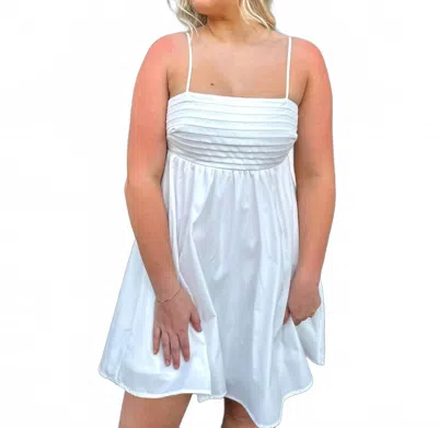She + Sky Shively Pleated Mini Dress In White