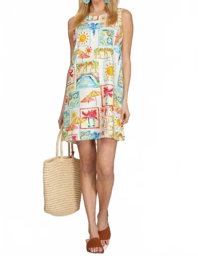 She + Sky Short Mini Dress In Multicolor