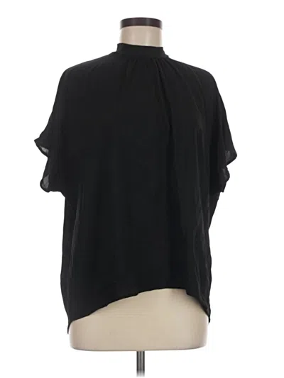 Pre-owned She + Sky Short Sleeve Blouse In Black