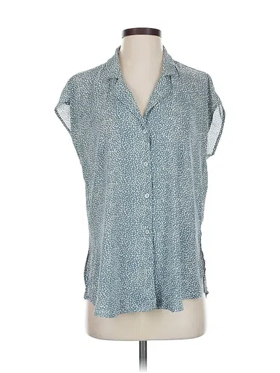 Pre-owned She + Sky Short Sleeve Blouse In Blue