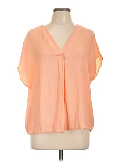 Pre-owned She + Sky Short Sleeve Blouse In Orange