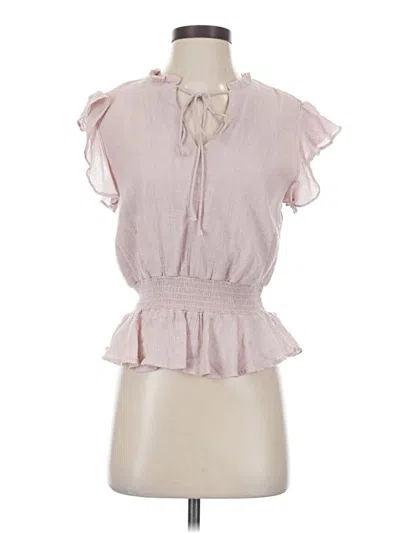 Pre-owned She + Sky Short Sleeve Blouse In Pink
